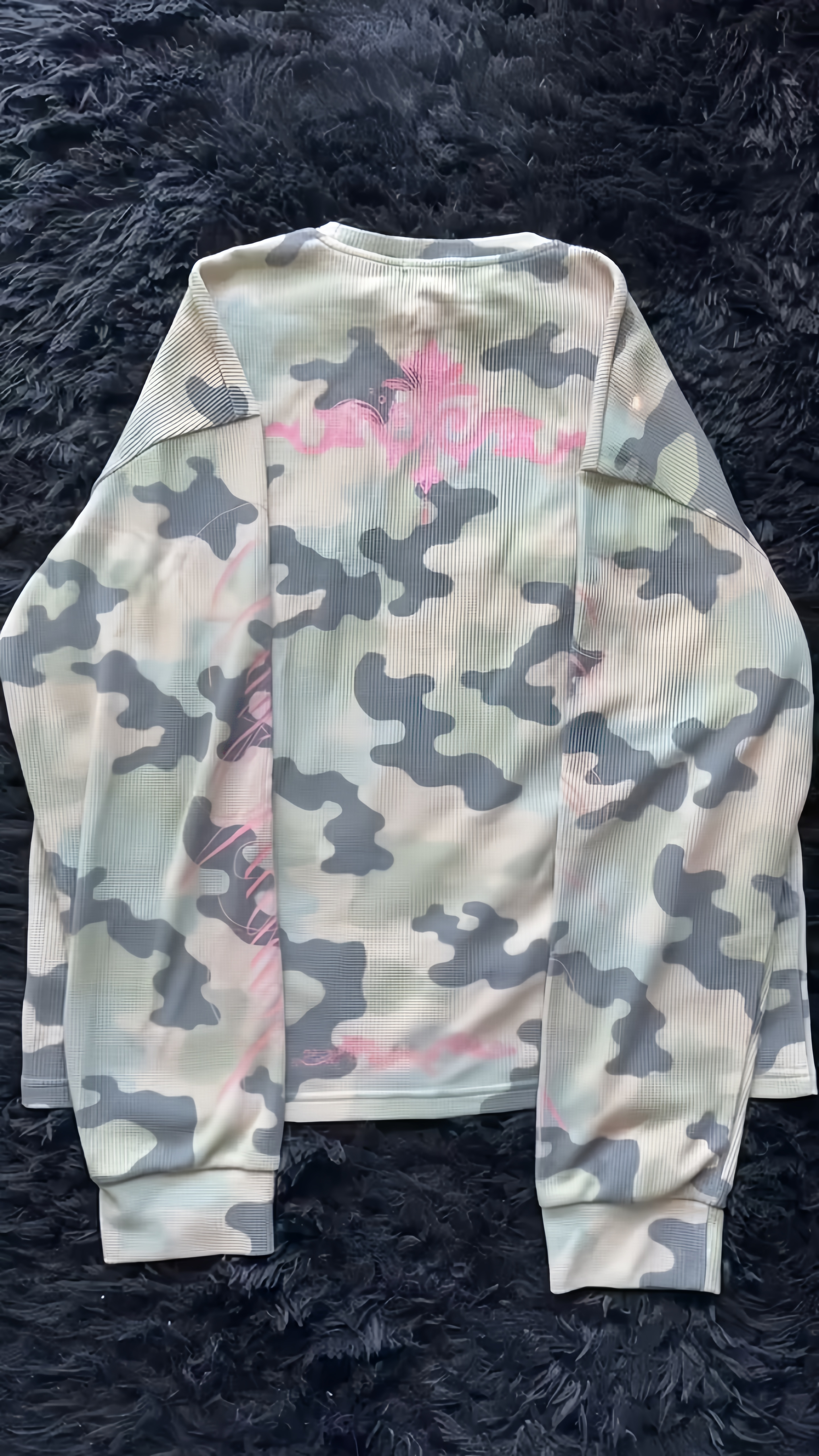  Camo Waffle-Knit Long-Sleeve