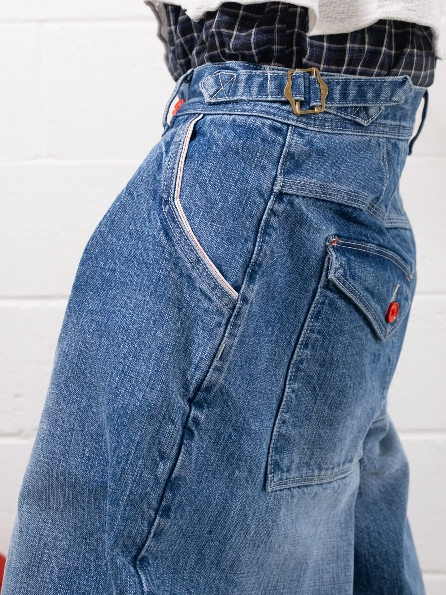 PLEATED BALLOON DENIM