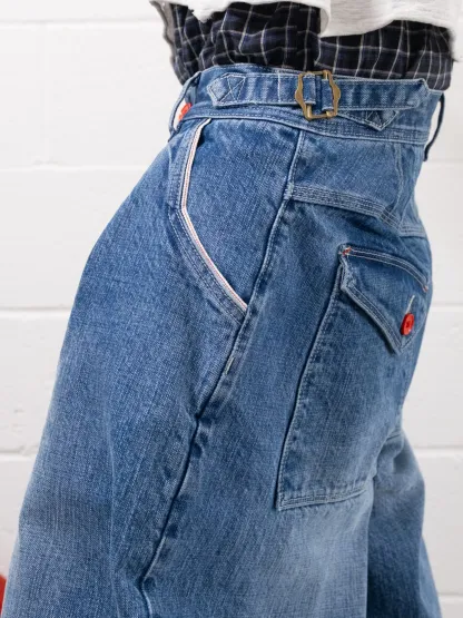 PLEATED BALLOON DENIM