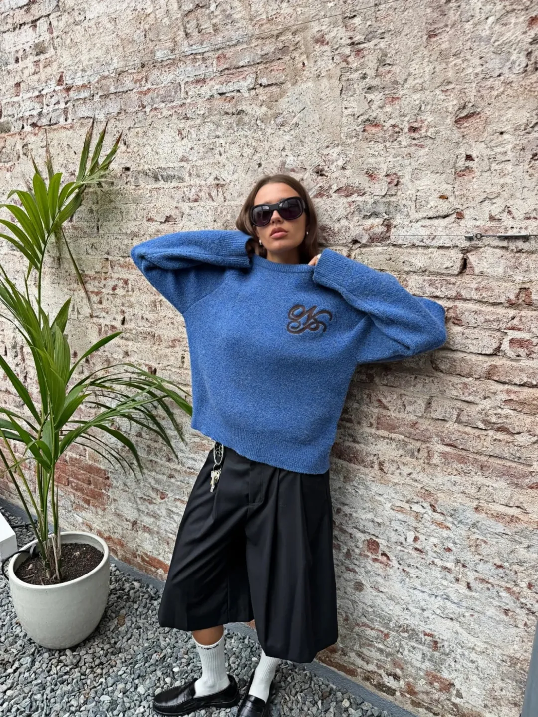 MELANGE BOXY KNIT SWEATER