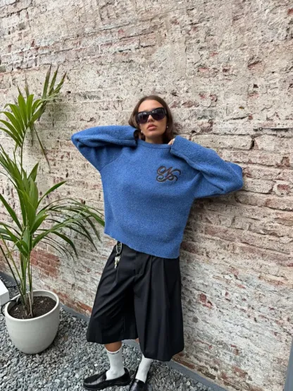 MELANGE BOXY KNIT SWEATER