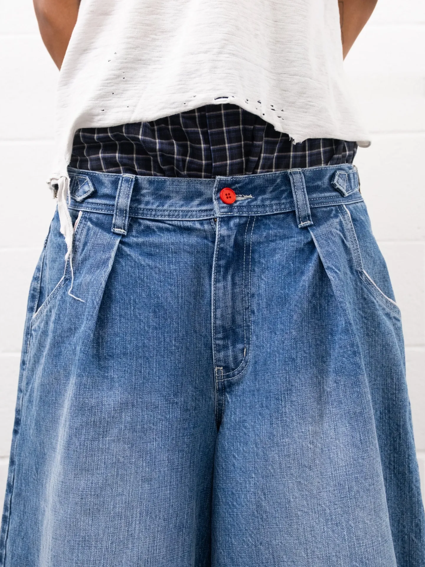 PLEATED BALLOON DENIM