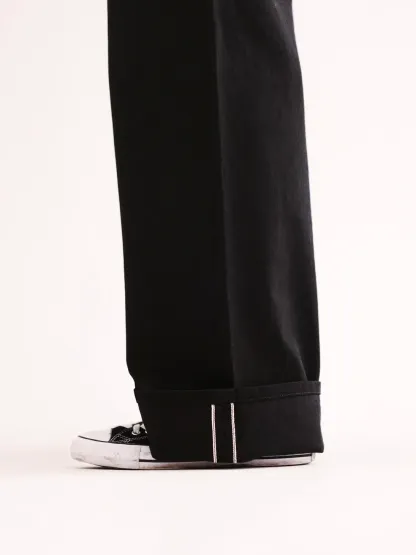 RAW SELVEDGE WIDE LEG DENIM