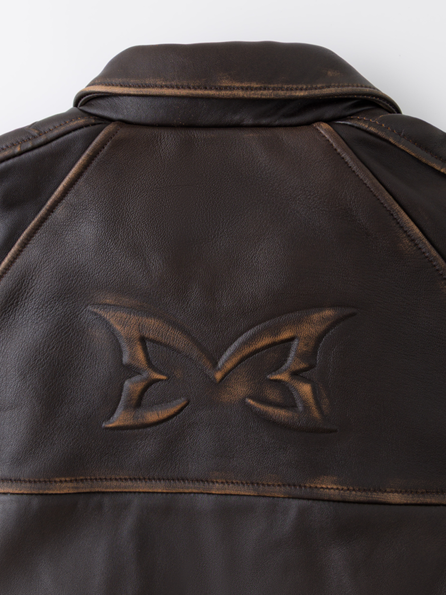 AGED LEATHER JACKET (BROWN)