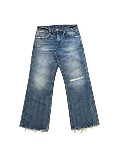 VINTAGE WASHED DISTRESSED DENIM