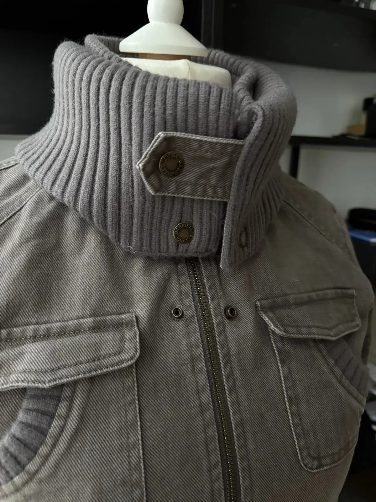 2000s Ribbed collar cargo jacket