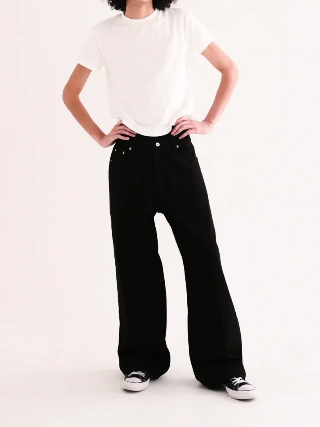 RAW SELVEDGE WIDE LEG DENIM