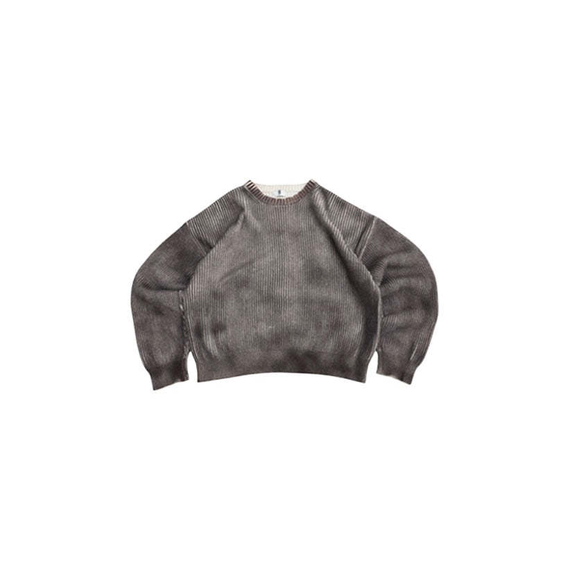 Taupe Washed Knitted Sweater