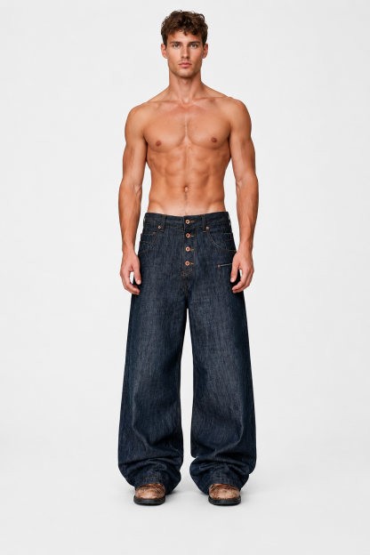 BUTTON DENIM JEANS