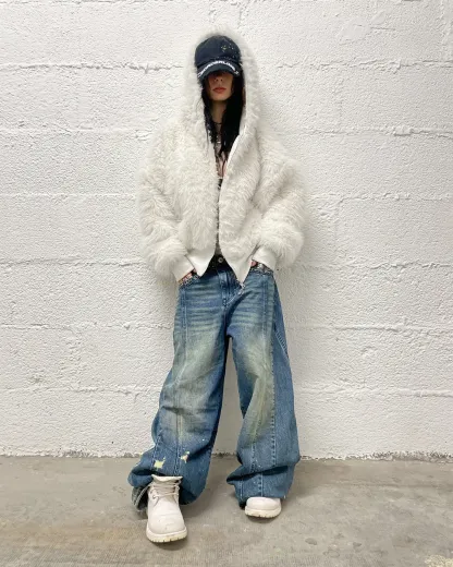 YETI FUR REVERSIBEL ZIP HOODIE