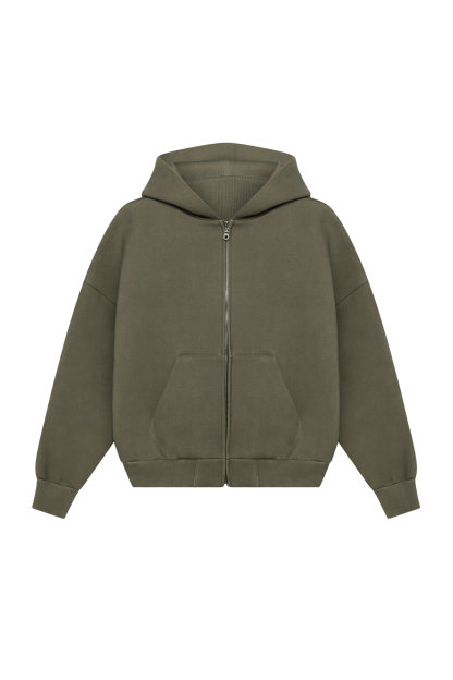 610 GSM MONOCHROME ZIPPED HOODIE