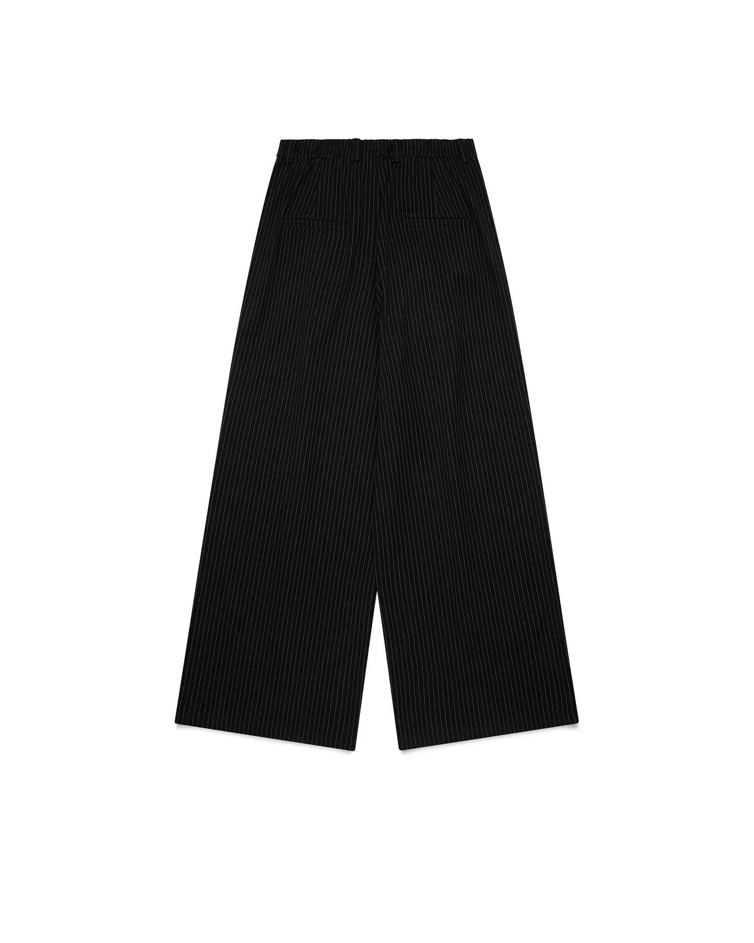 PLEATED WIDE LEG PINSTRIPE PANTS