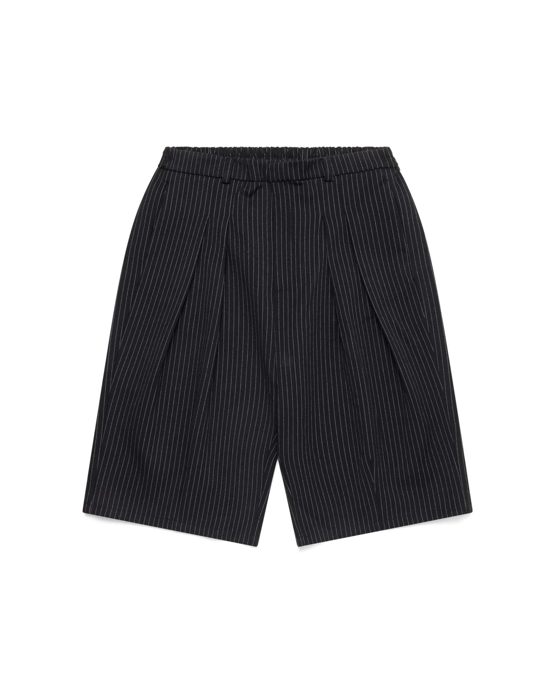 PINSTRIPE PLEATED SHORTS