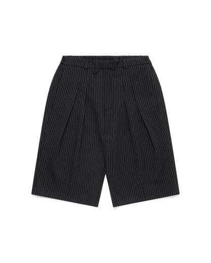 PINSTRIPE PLEATED SHORTS