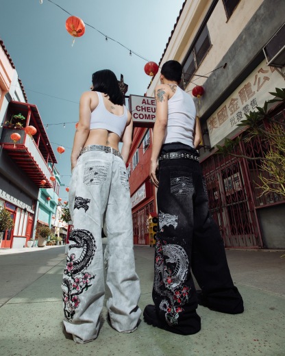 DRAGON EMBROIDERY DENIM