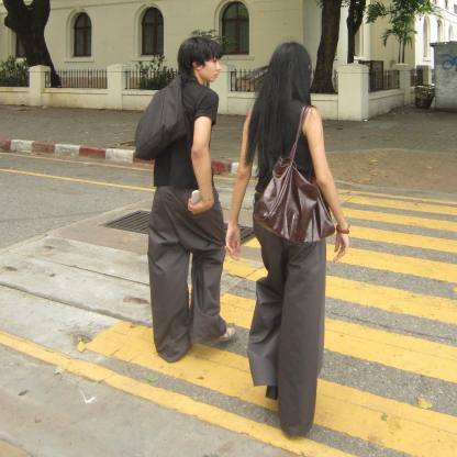 ASYMMETRICAL WRAP PANTS