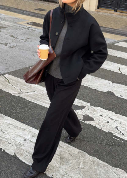 【 PRE ORDER】HIGH COLLAR WOOL JACKET- Ship on Feb 27th