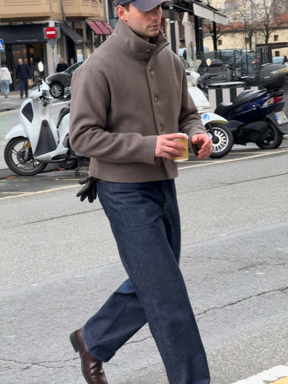 【 PRE ORDER】HIGH COLLAR WOOL JACKET- Ship on Feb 27th