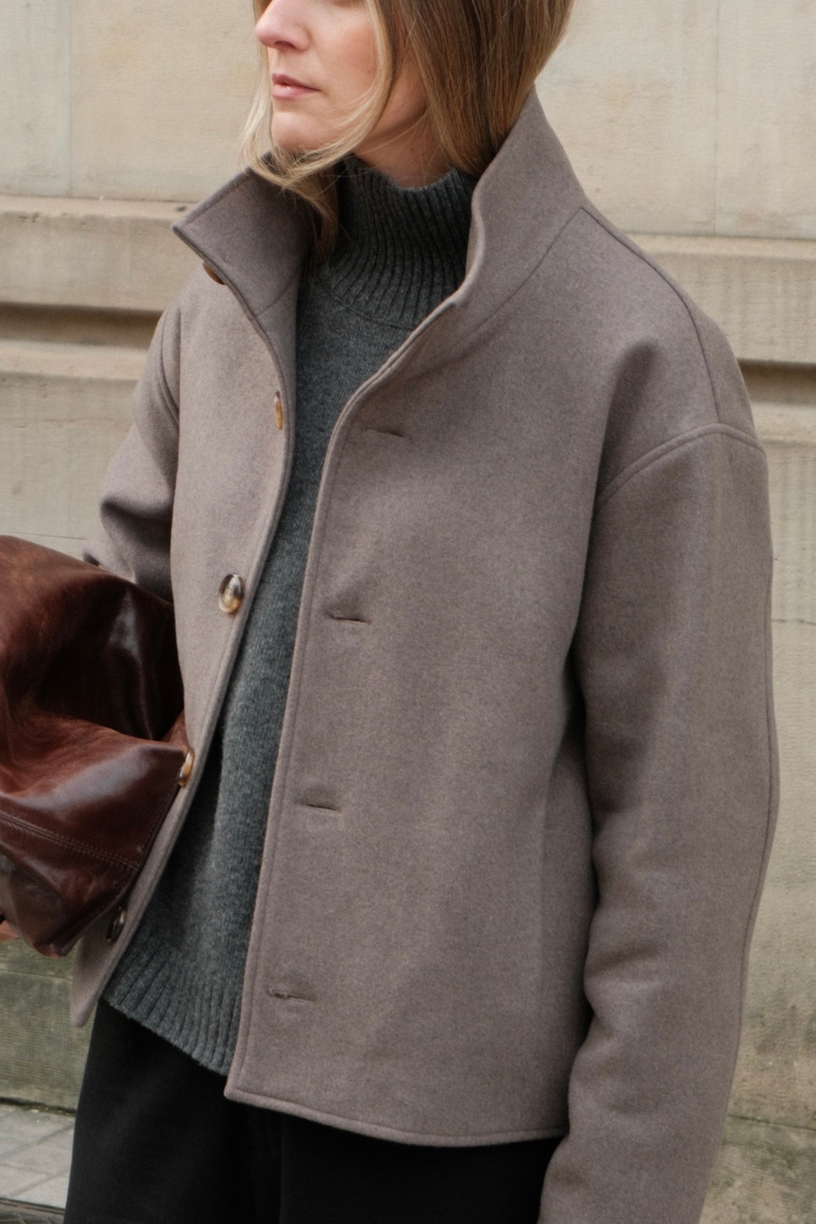 【 PRE ORDER】HIGH COLLAR WOOL JACKET- Ship on Feb 27th