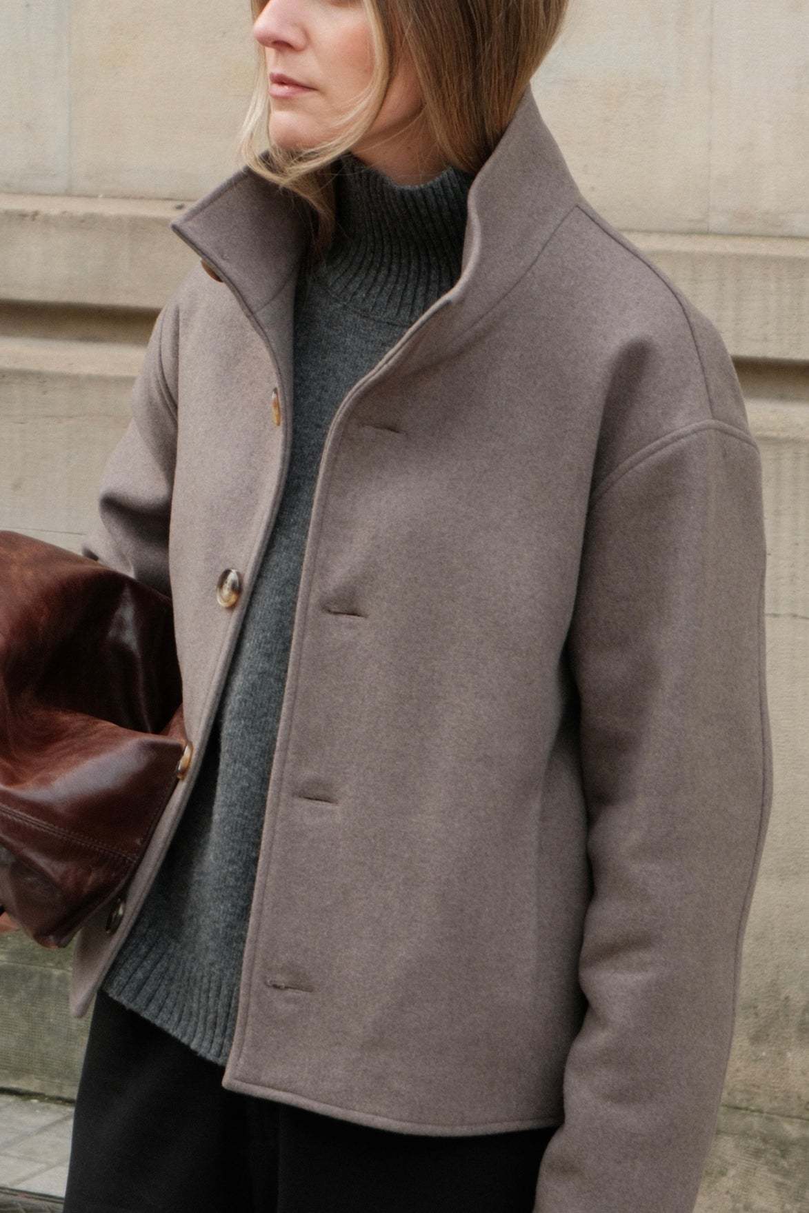 【 PRE ORDER】HIGH COLLAR WOOL JACKET- Ship on Feb 27th