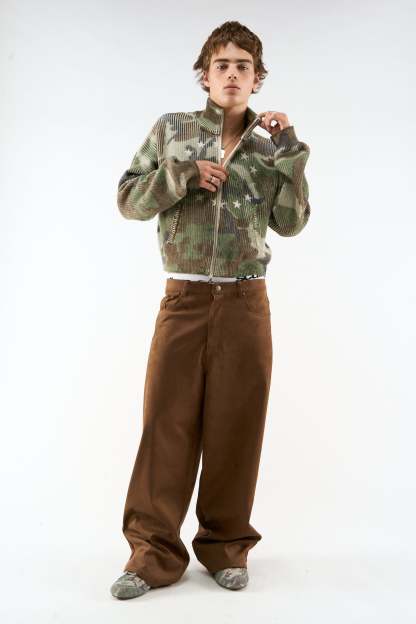 CAMO KNIT ZIPPER