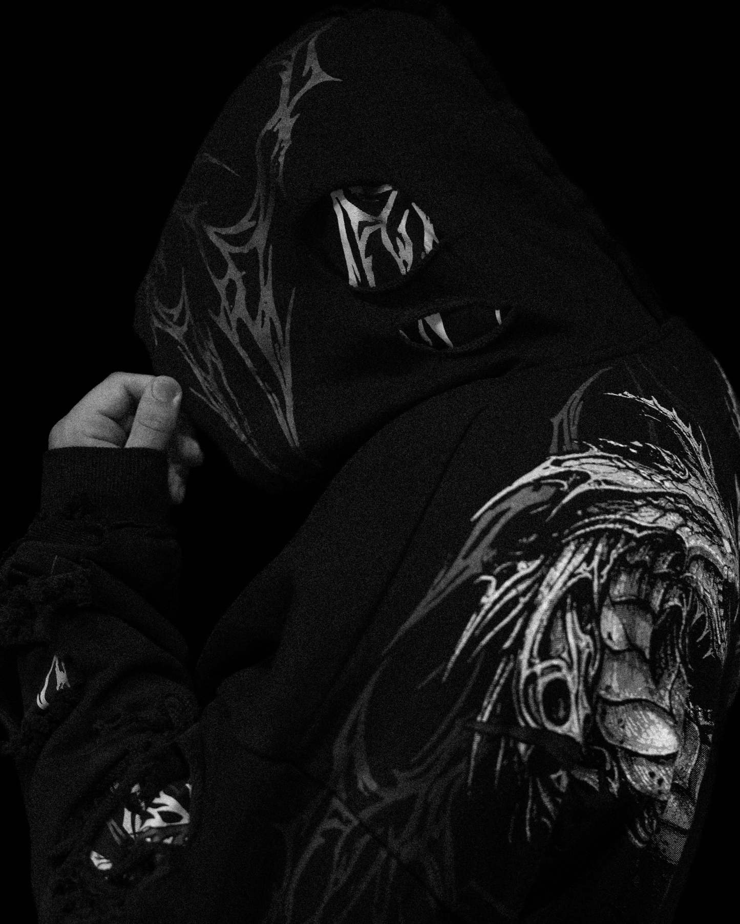 Tarnished Leviathan Oversized Zip-up Hoodie [DARKNESS]