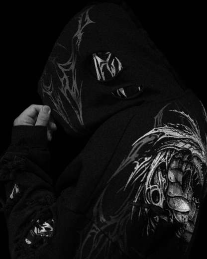 Tarnished Leviathan Oversized Zip-up Hoodie [DARKNESS]