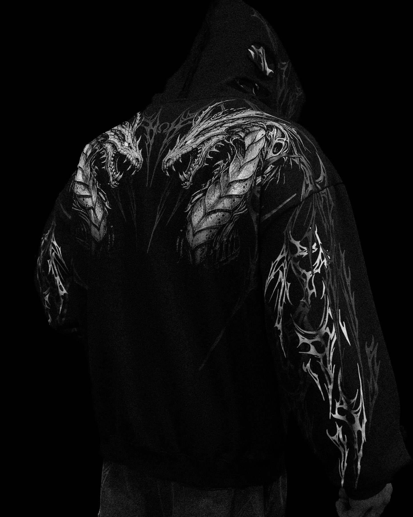 Tarnished Leviathan Oversized Zip-up Hoodie [DARKNESS]