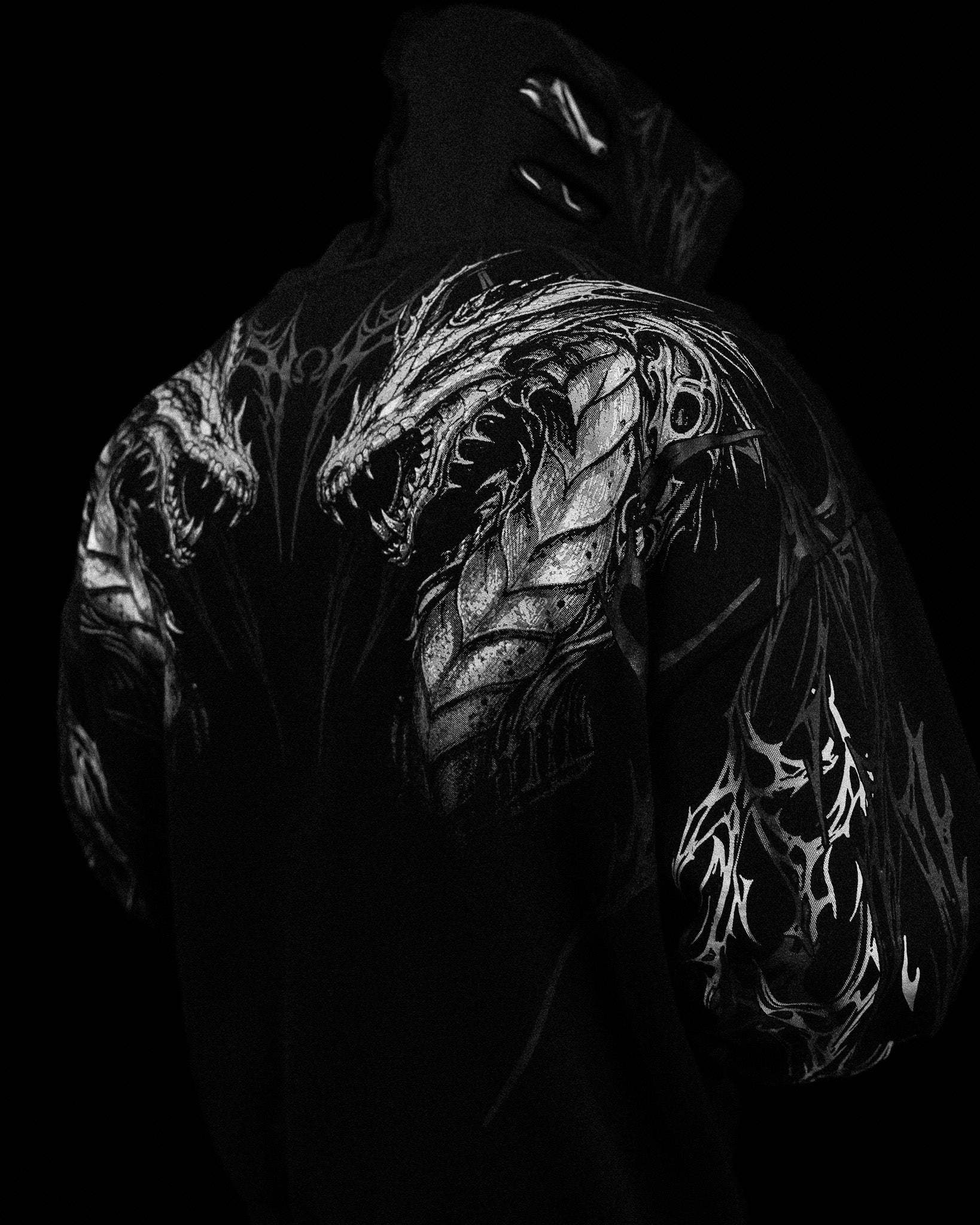 Tarnished Leviathan Oversized Zip-up Hoodie [DARKNESS]