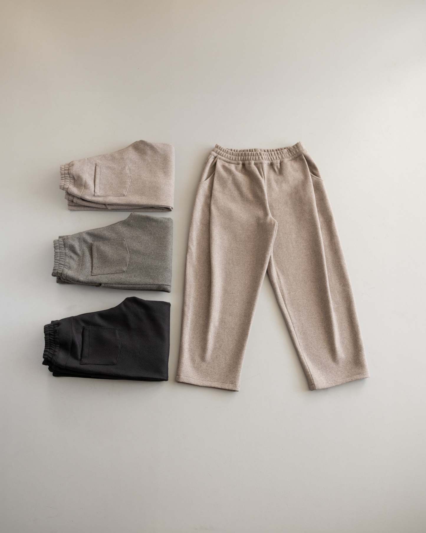 Pleated Felt Trousers