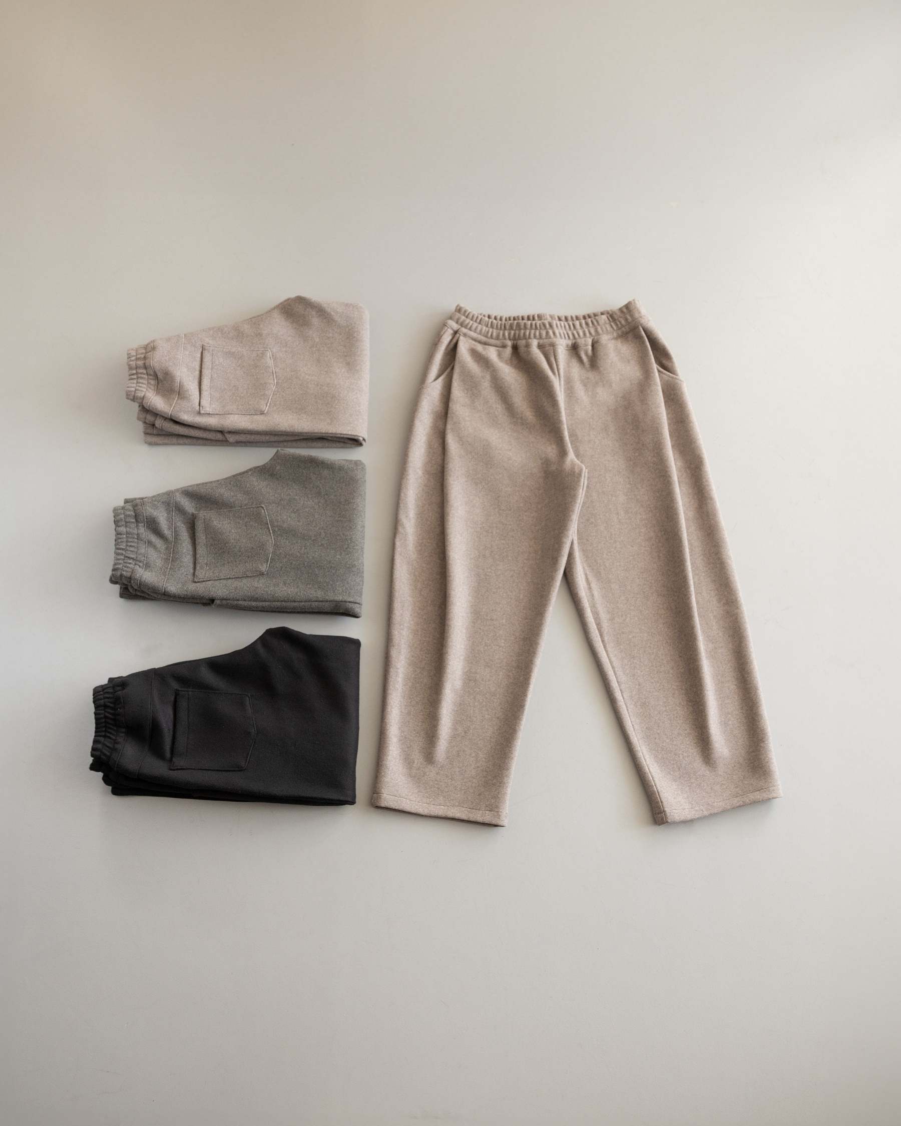 Pleated Felt Trousers