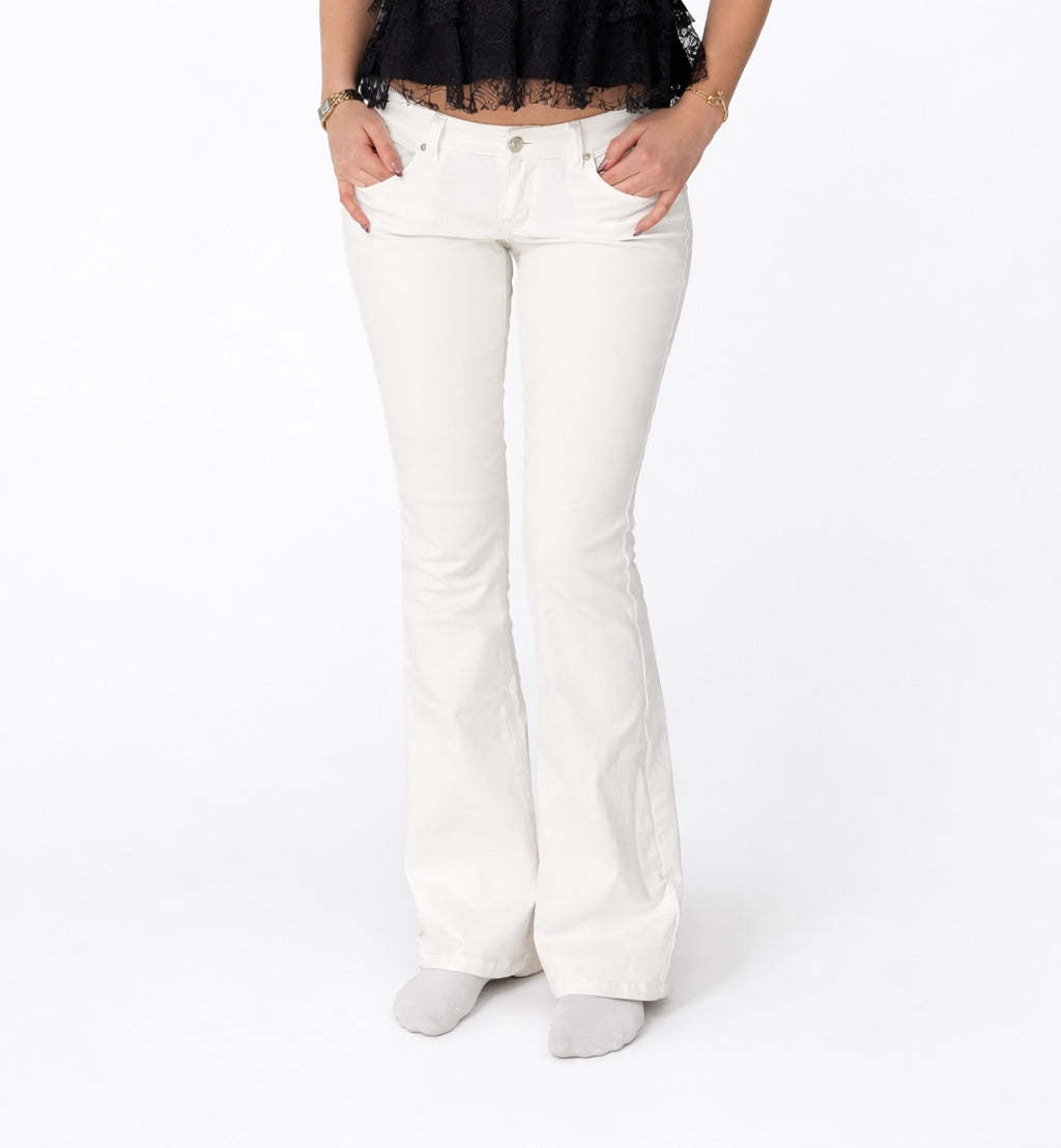 White Low-Rise Bootcut Jeans  (BUY 2 FREE SHIPPING)