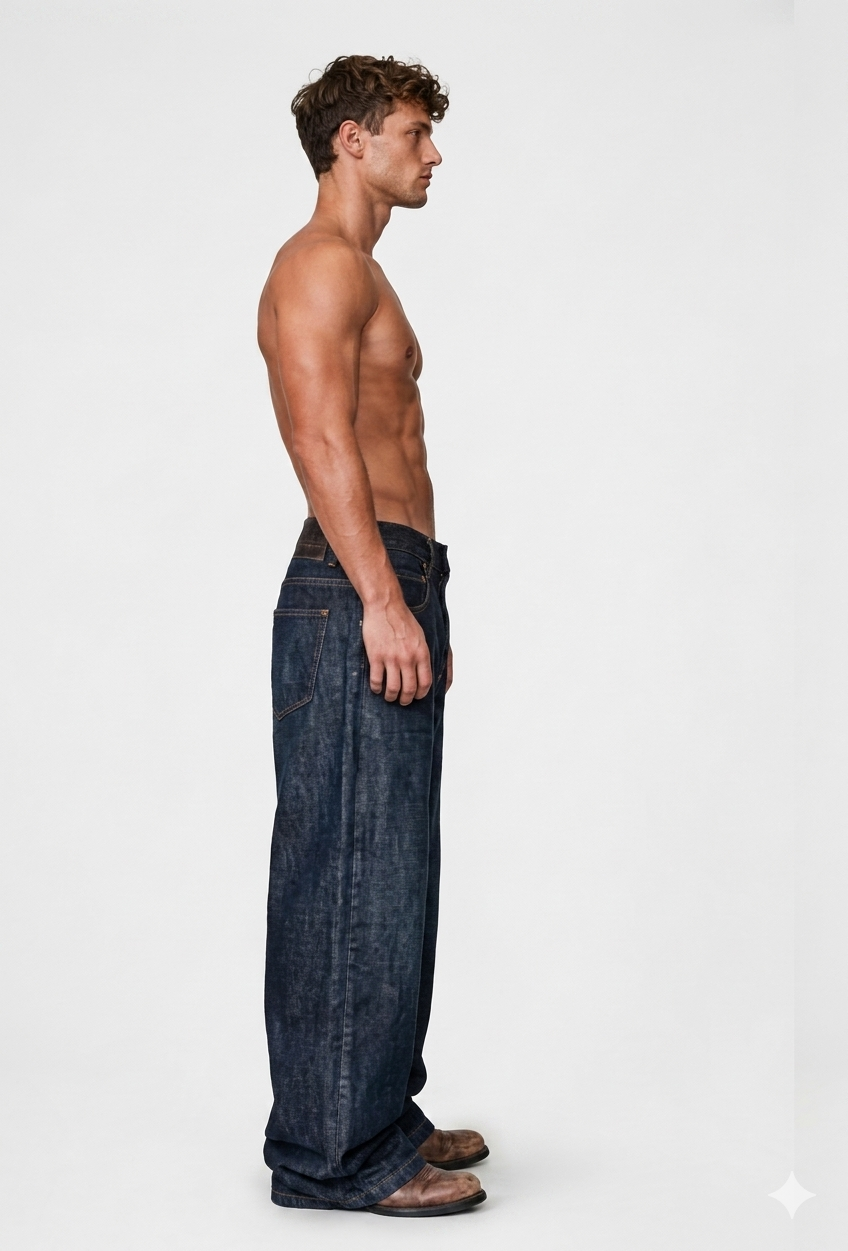 BUTTON DENIM JEANS