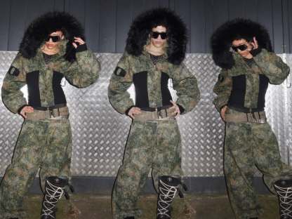 Cinched Waist Fur-Trim Hoodie