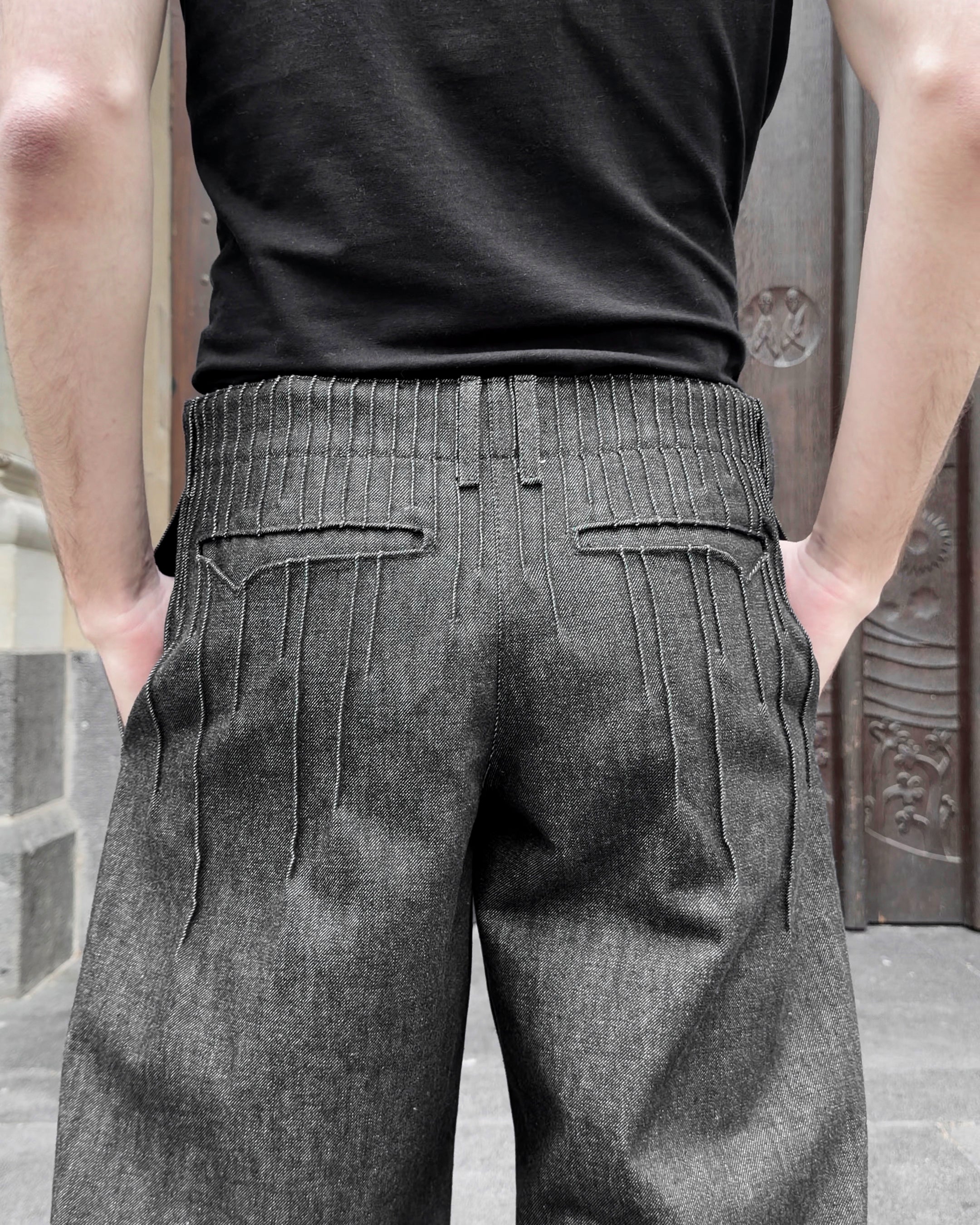 pleats denim