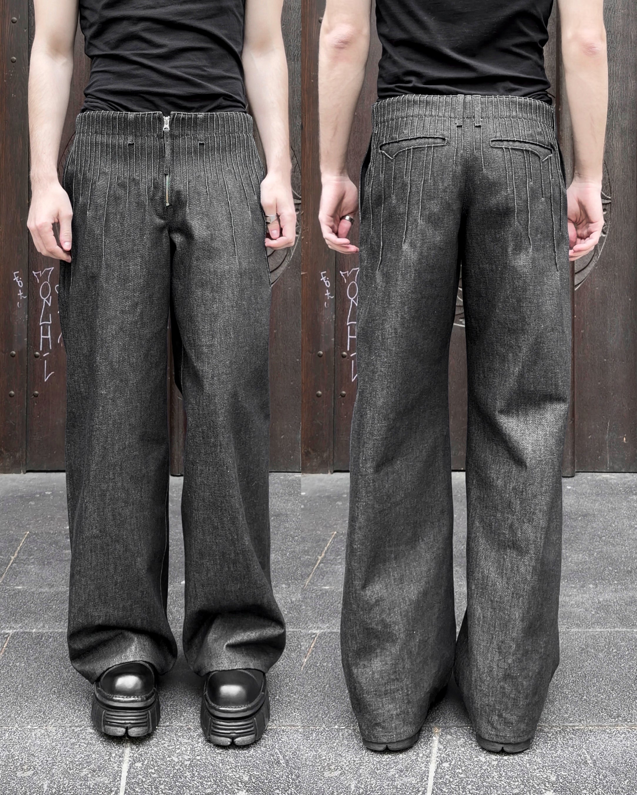pleats denim