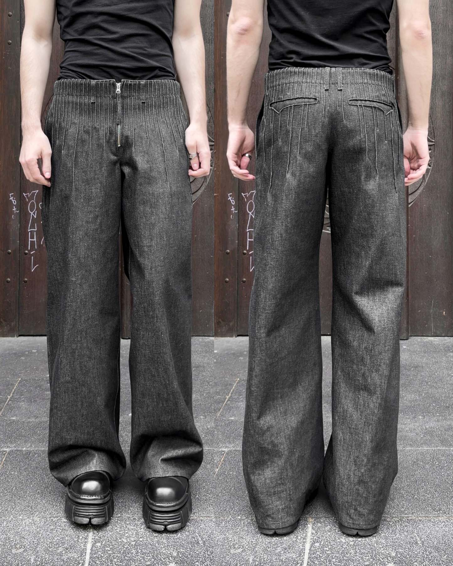 pleats denim