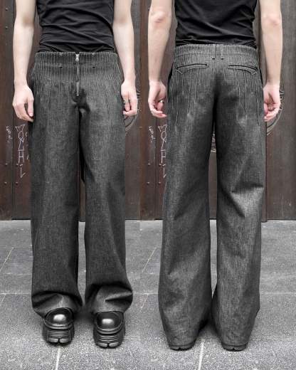 pleats denim