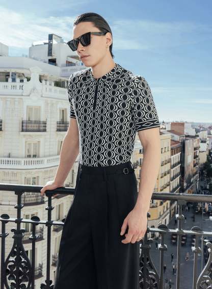 High Waisted Side Buckle Flare Trousers