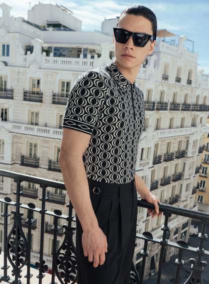 High Waisted Side Buckle Flare Trousers