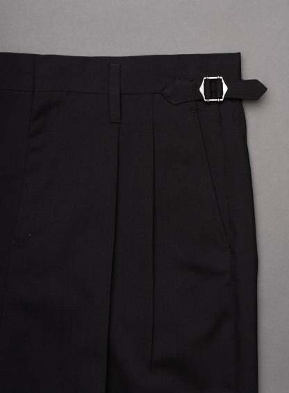 High Waisted Side Buckle Flare Trousers