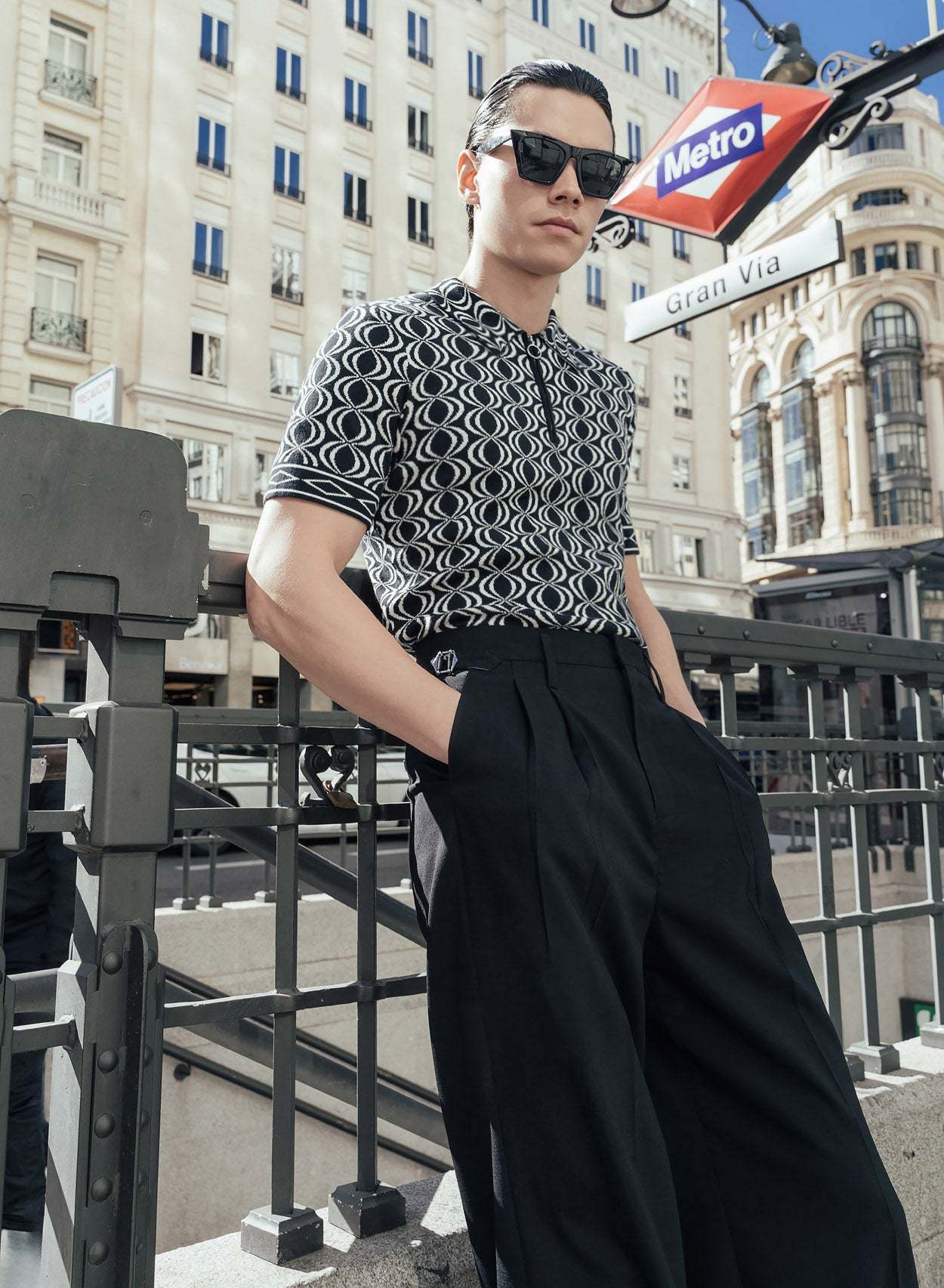 High Waisted Side Buckle Flare Trousers