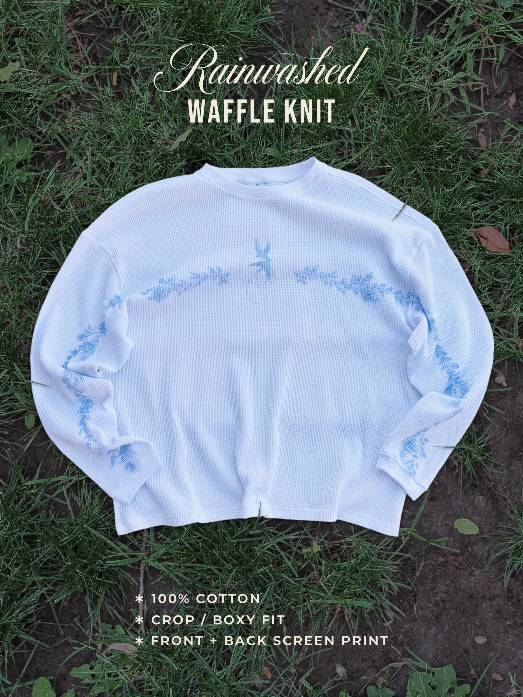 “Rain-Washed” Waffle Knit