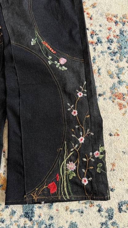 "FLORAL" BAGGY DENIM