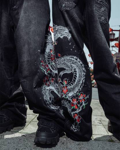 DRAGON EMBROIDERY DENIM