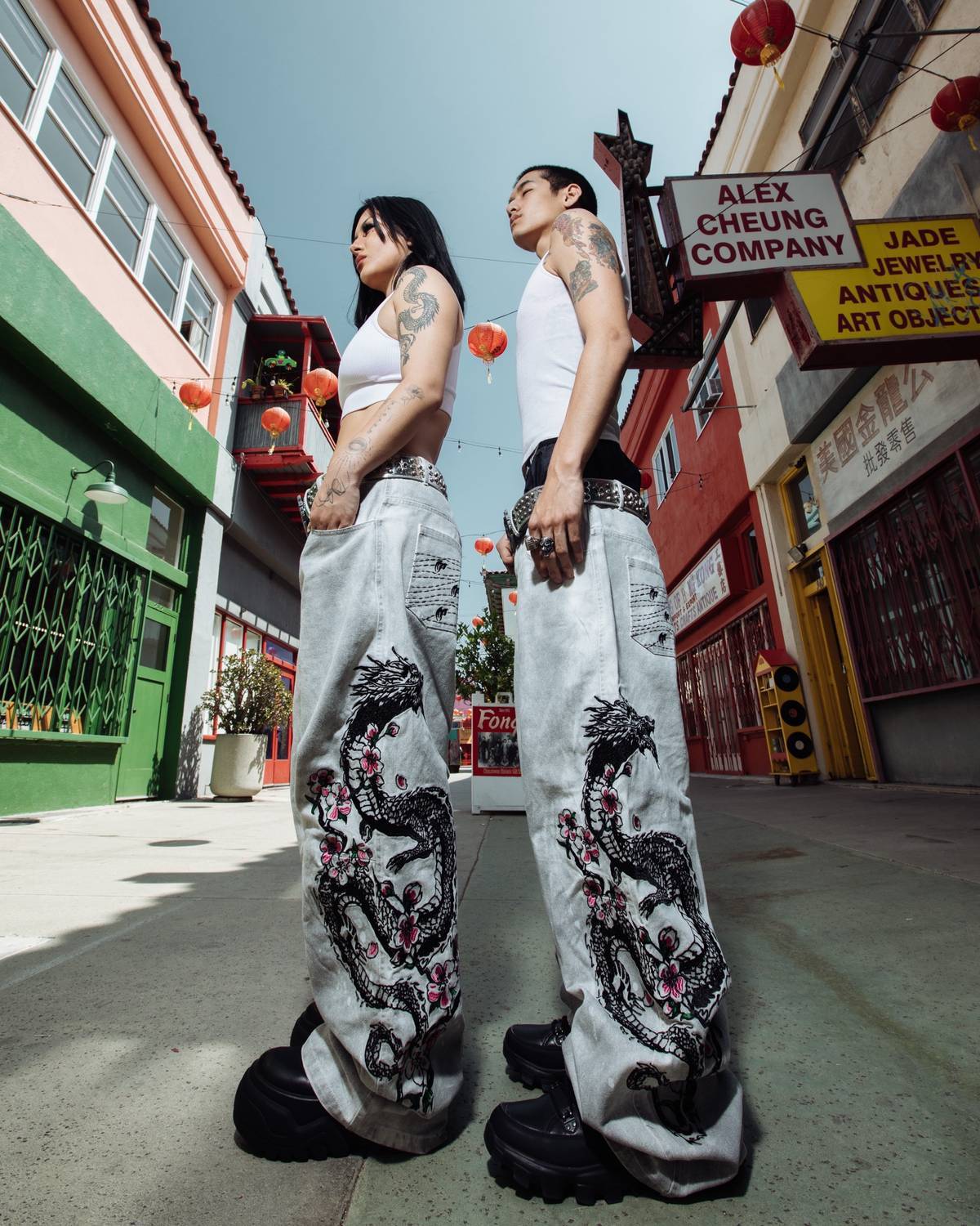 DRAGON EMBROIDERY DENIM