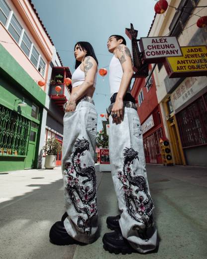 DRAGON EMBROIDERY DENIM