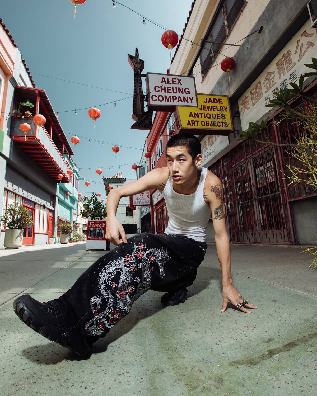 DRAGON EMBROIDERY DENIM