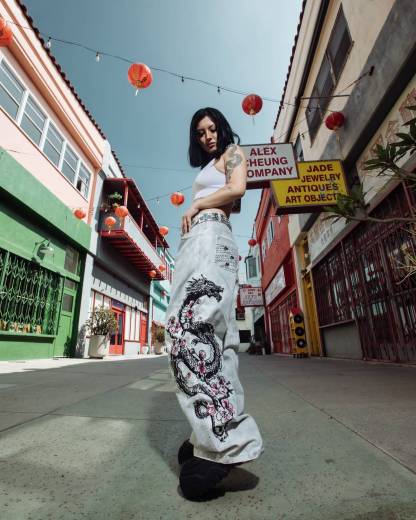 DRAGON EMBROIDERY DENIM