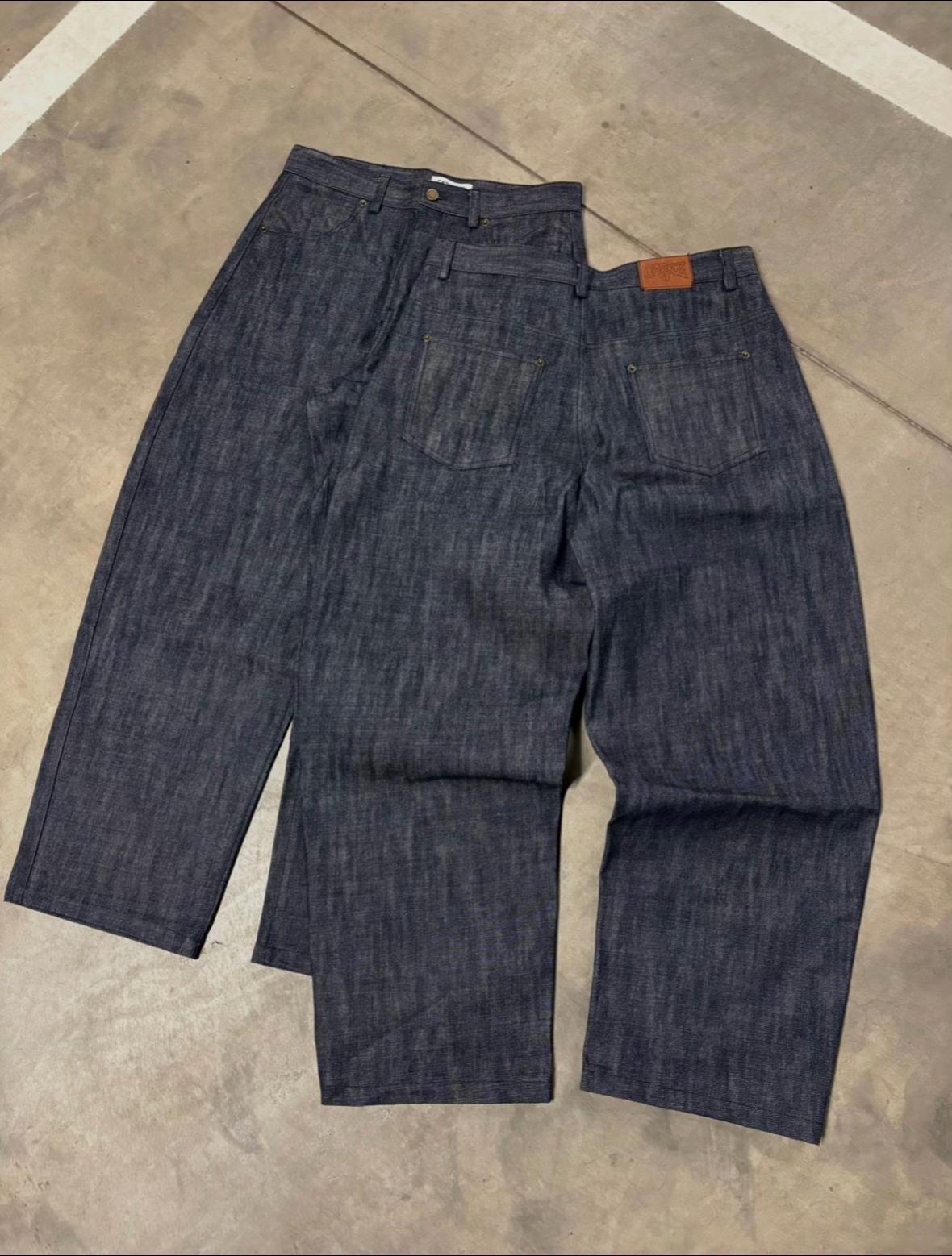 WASHED RAW DENIM JEANS